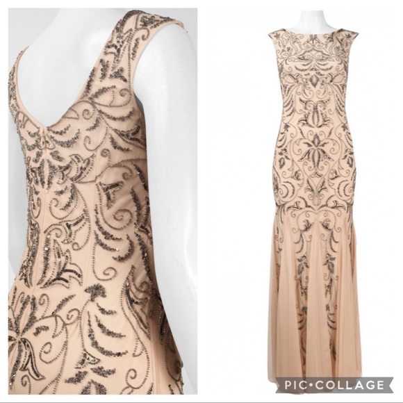 Adrianna Papell beaded sleeveless long gown - Picture 8 of 9